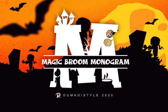 Magic Broom Monogram: A Spooky Decorative Font for Web
